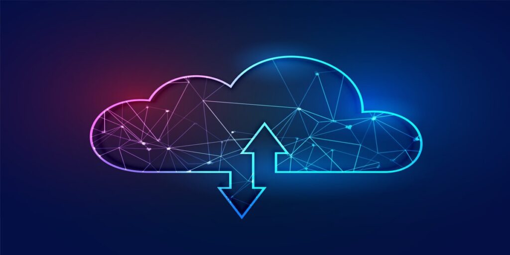 Imagem de nuvem representando os bancos de dados digitais.